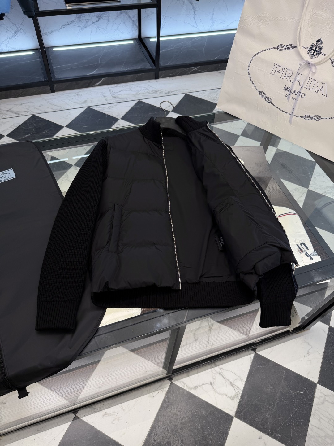 Prada Down Jacket Knitted L