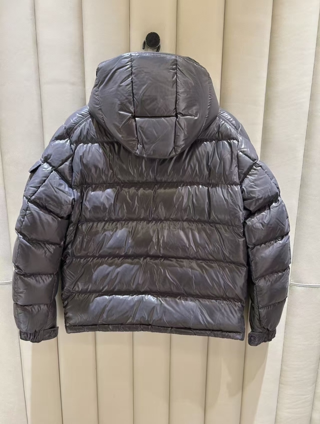 Moncler Male Down Jacket Gray Hooded M-l