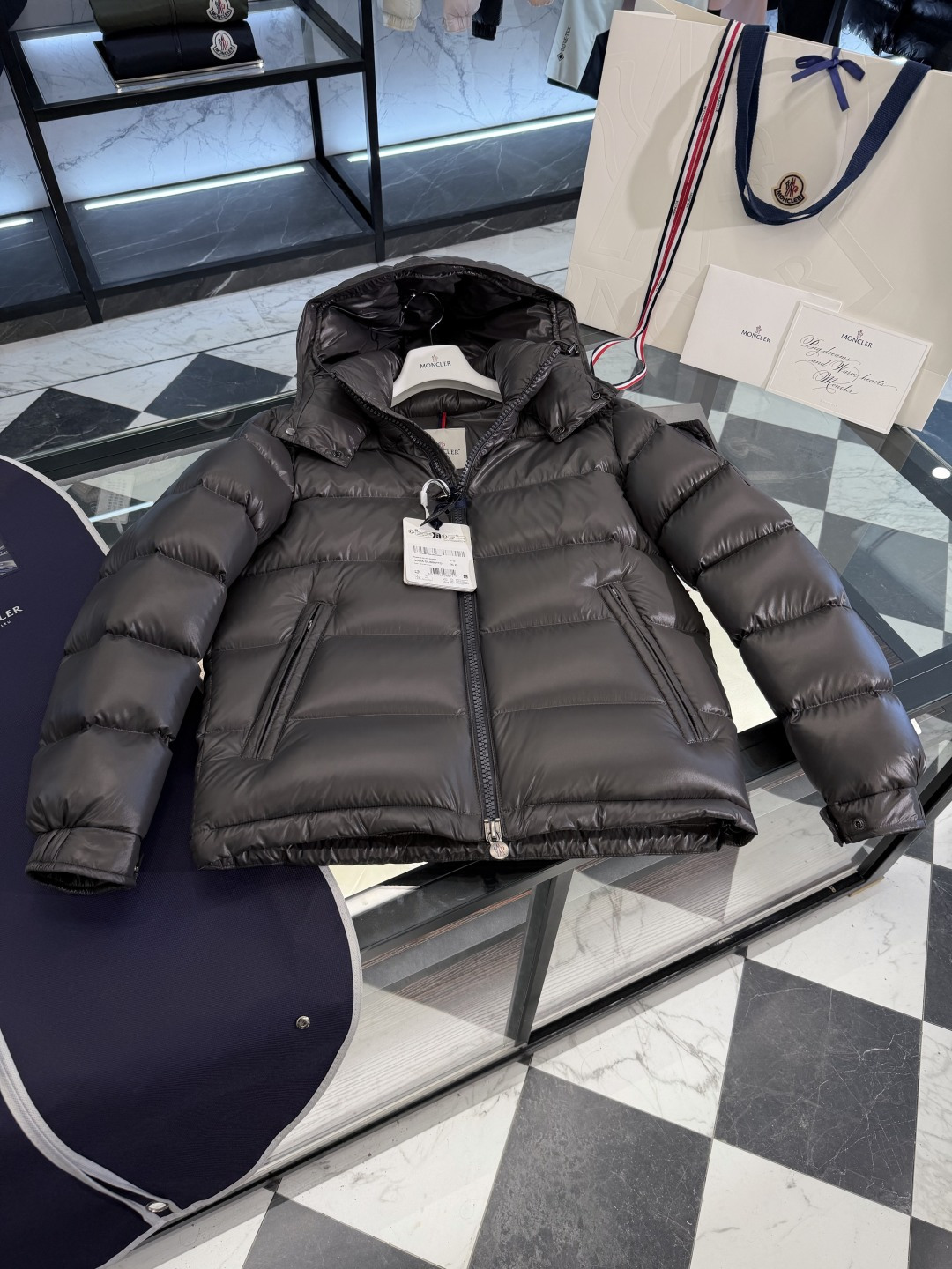 Moncler Male Down Jacket Gray Hooded M-l