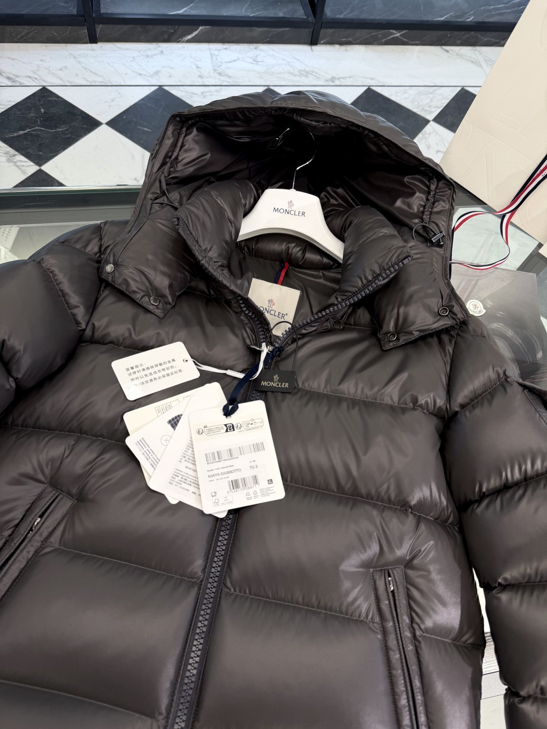 Moncler Male Down Jacket Gray Hooded M-l