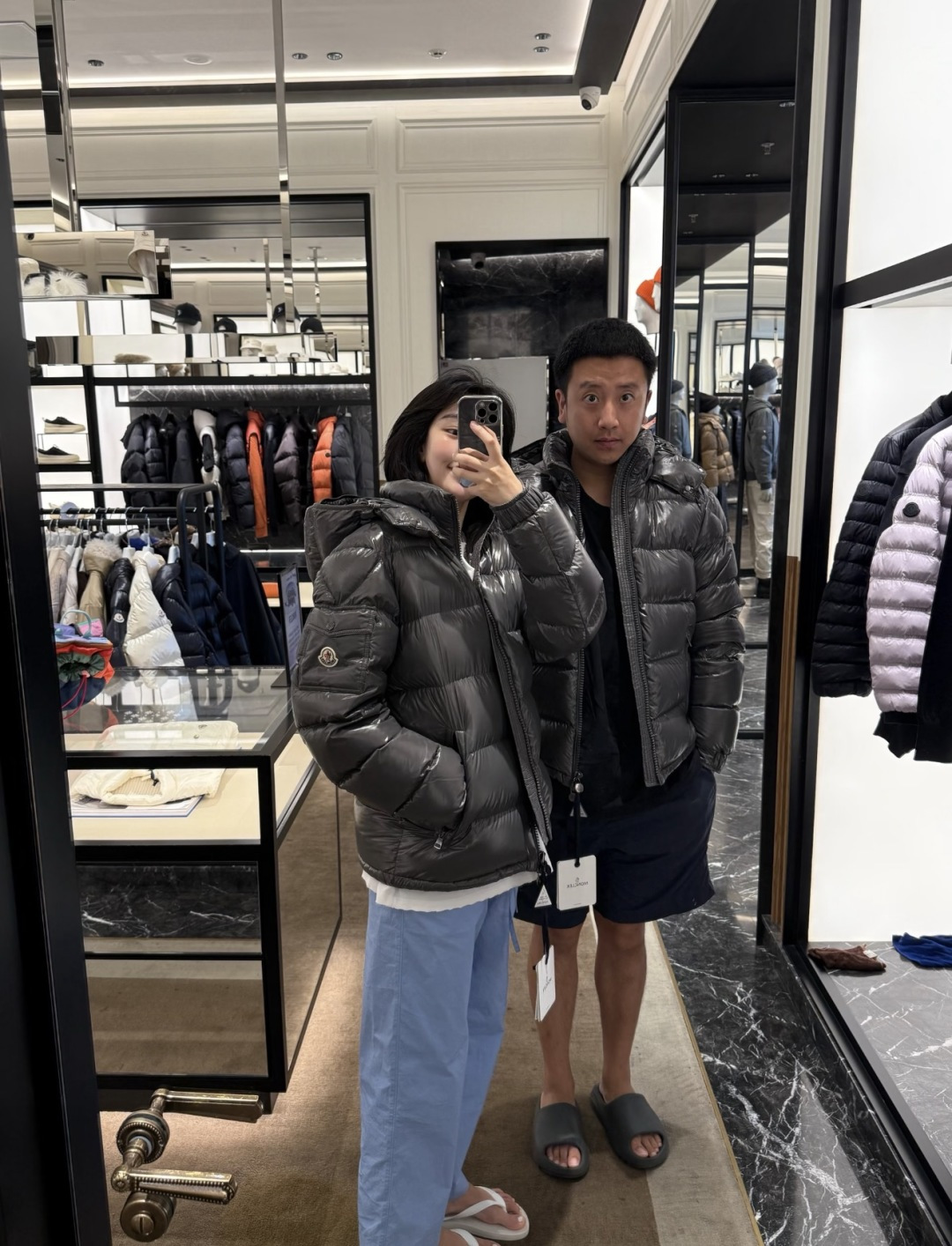 Moncler Male Down Jacket Gray Hooded M-l
