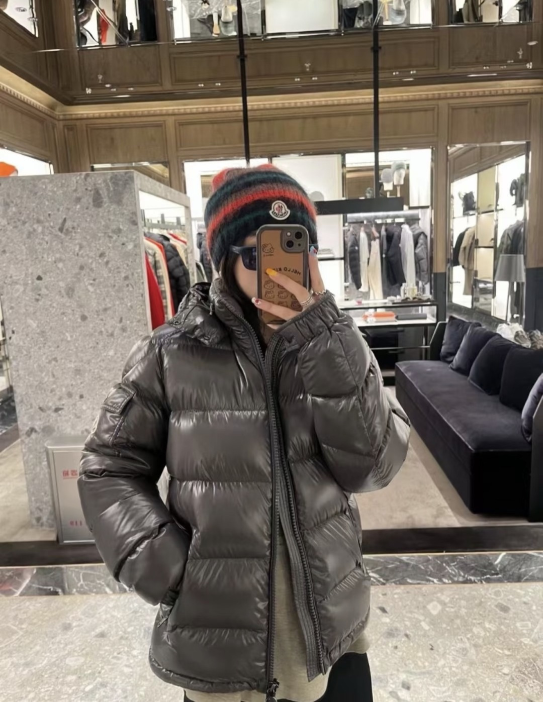 Moncler Male Down Jacket Gray Hooded M-l