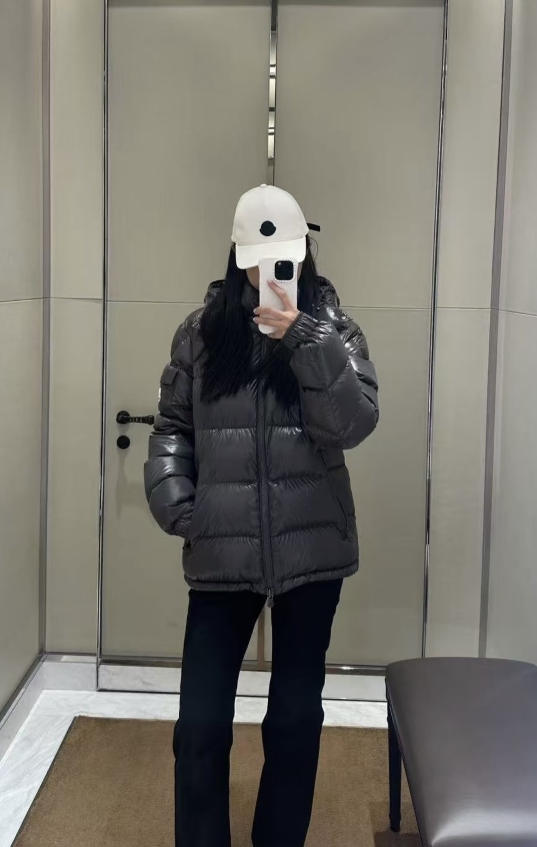 Moncler Male Down Jacket Gray Hooded M-l