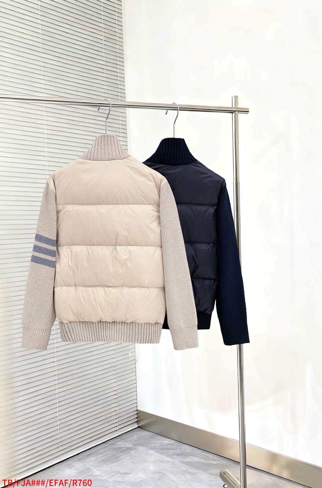Thom Browne Female Down Jacket Knitted Slim Fit M-xl