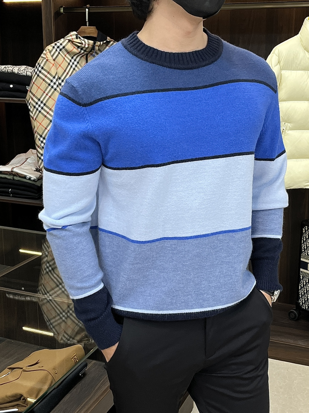 Dior Male Jeans Cotton Blue Striped S-m-l-xl