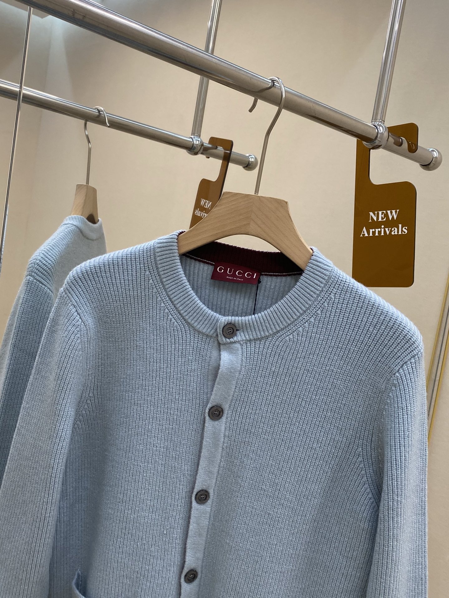 Gucci Couple Basic Clothing Wool Blue S