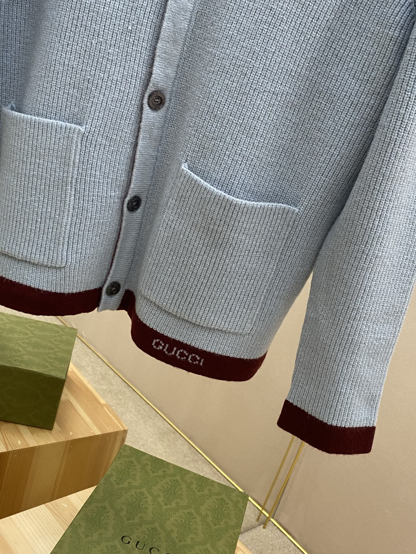 Gucci Couple Basic Clothing Wool Blue S