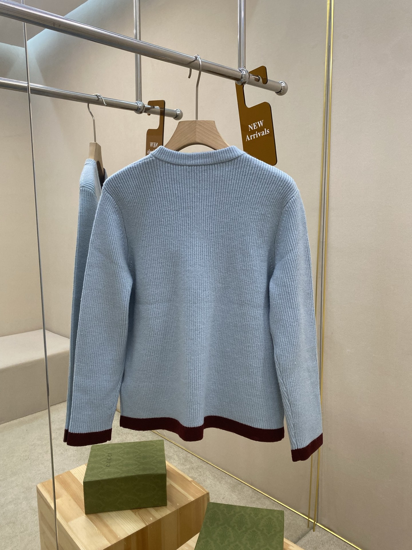 Gucci Couple Basic Clothing Wool Blue S