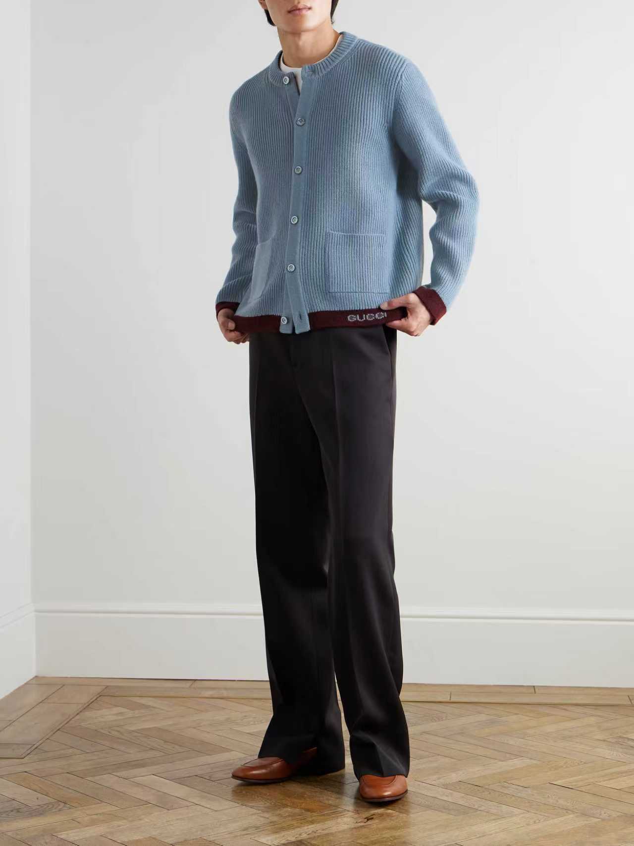 Gucci Couple Basic Clothing Wool Blue S