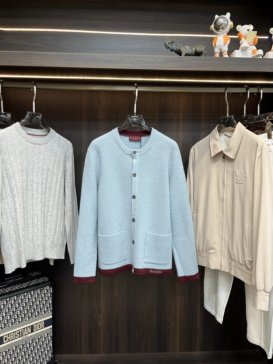 Gucci Couple Basic Clothing Wool Blue S