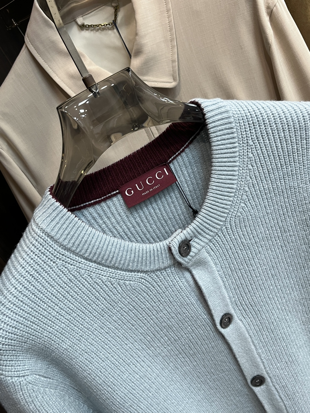 Gucci Couple Basic Clothing Wool Blue S