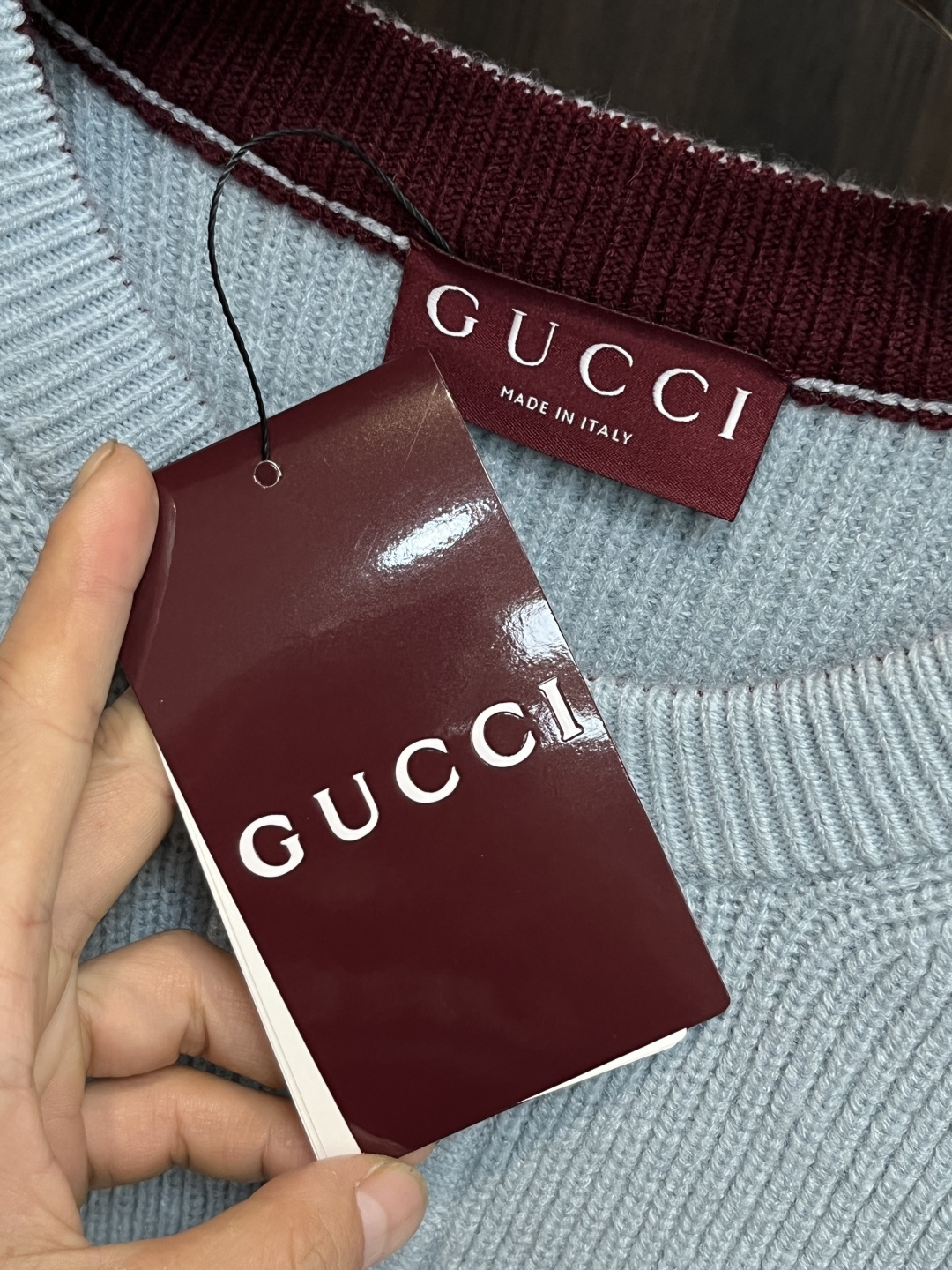 Gucci Couple Basic Clothing Wool Blue S