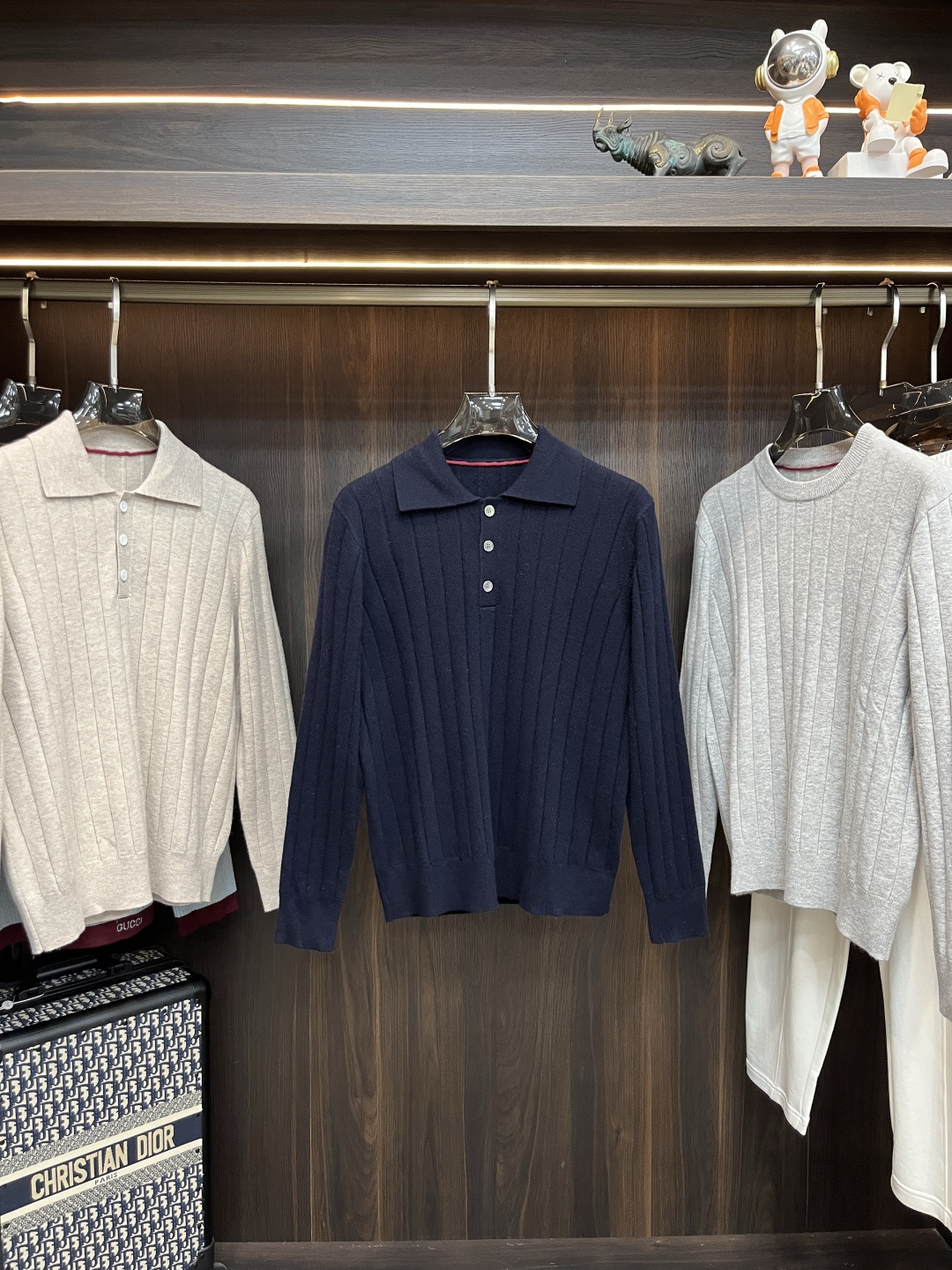 Brunello Cucinelli Couple Basic Clothing Wool Blue S