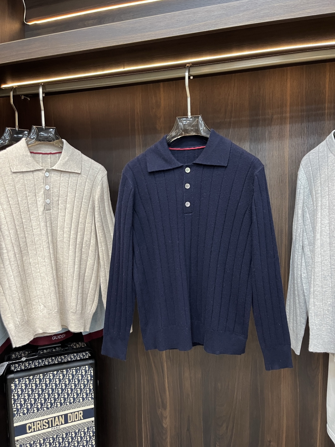 Brunello Cucinelli Couple Basic Clothing Wool Blue S