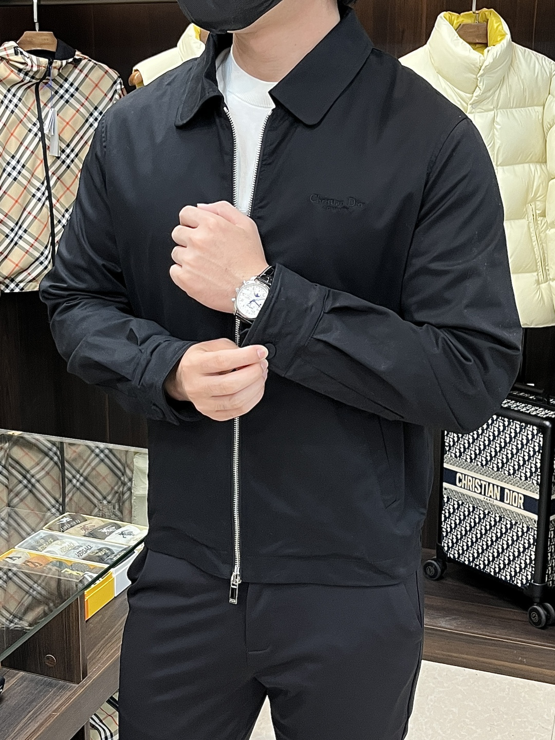Dior Male Jacket Cotton Black S