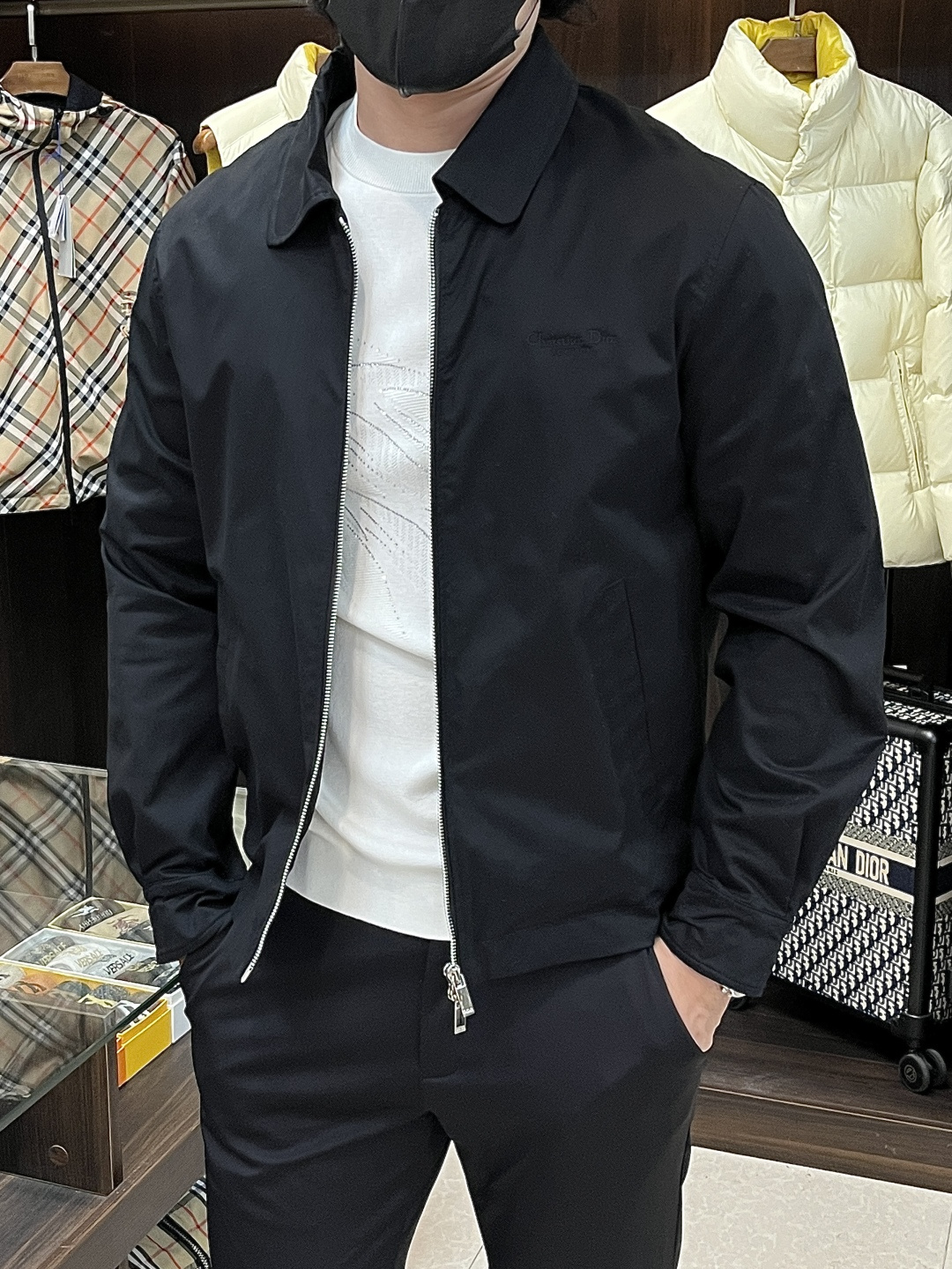 Dior Male Jacket Cotton Black S