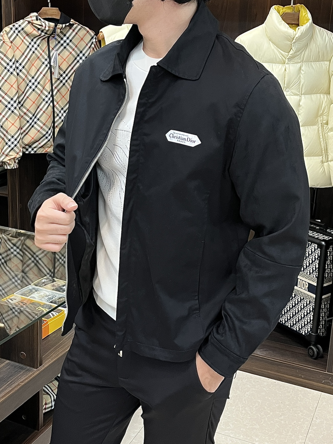 Dior Male Jacket Cotton Black S