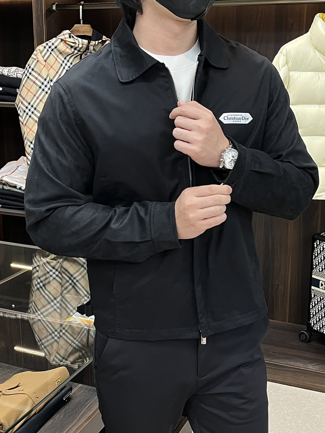 Dior Male Jacket Cotton Black S