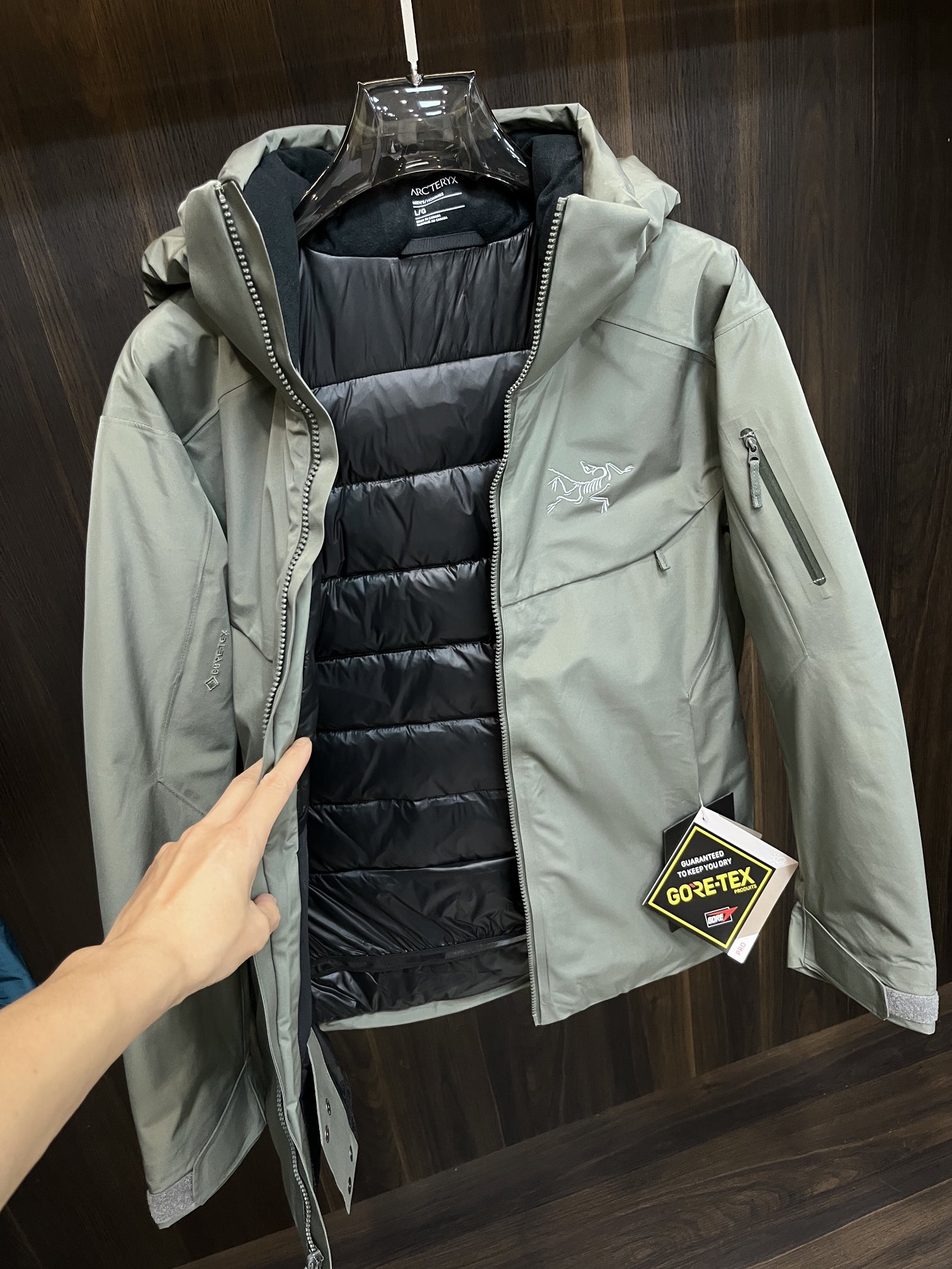 Arcteryx Couple Down Jacket White Duck Down Black Hooded S-m-l-xl