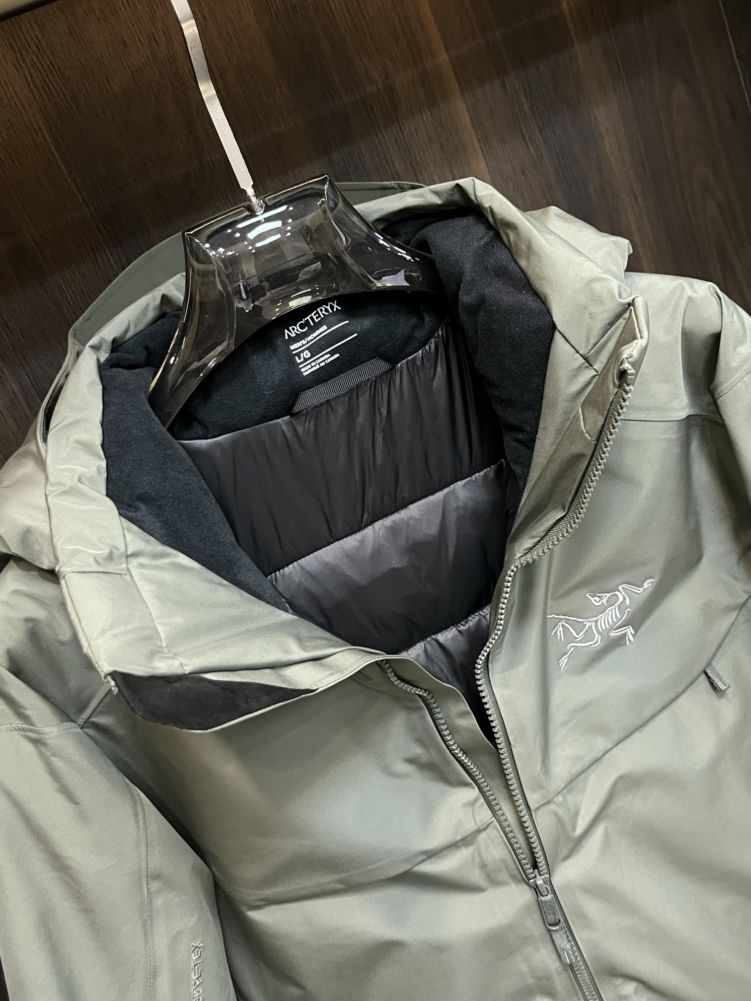 Arcteryx Couple Down Jacket White Duck Down Black Hooded S-m-l-xl