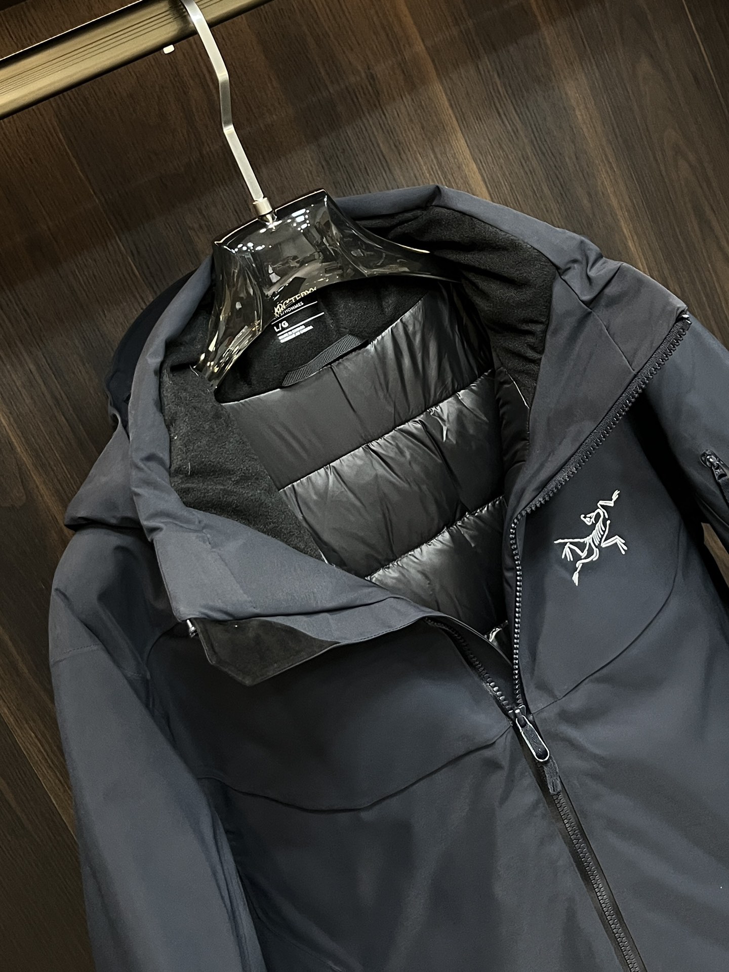 Arcteryx Couple Down Jacket White Duck Down Black Hooded S-m-l-xl
