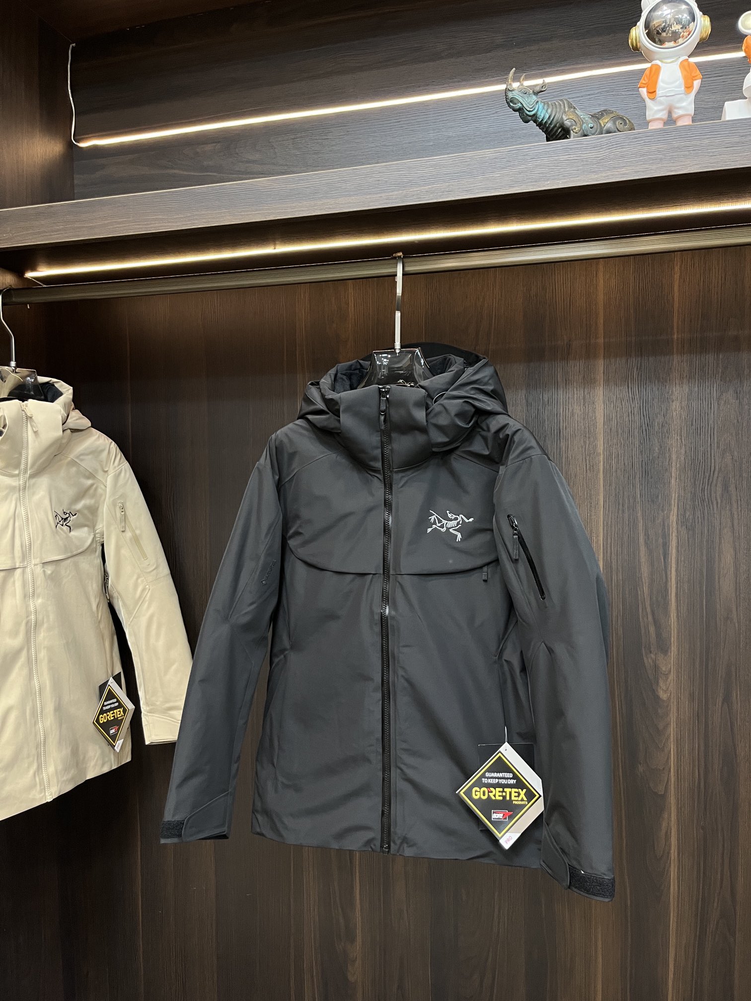 Arcteryx Couple Down Jacket White Duck Down Black Hooded S-m-l-xl