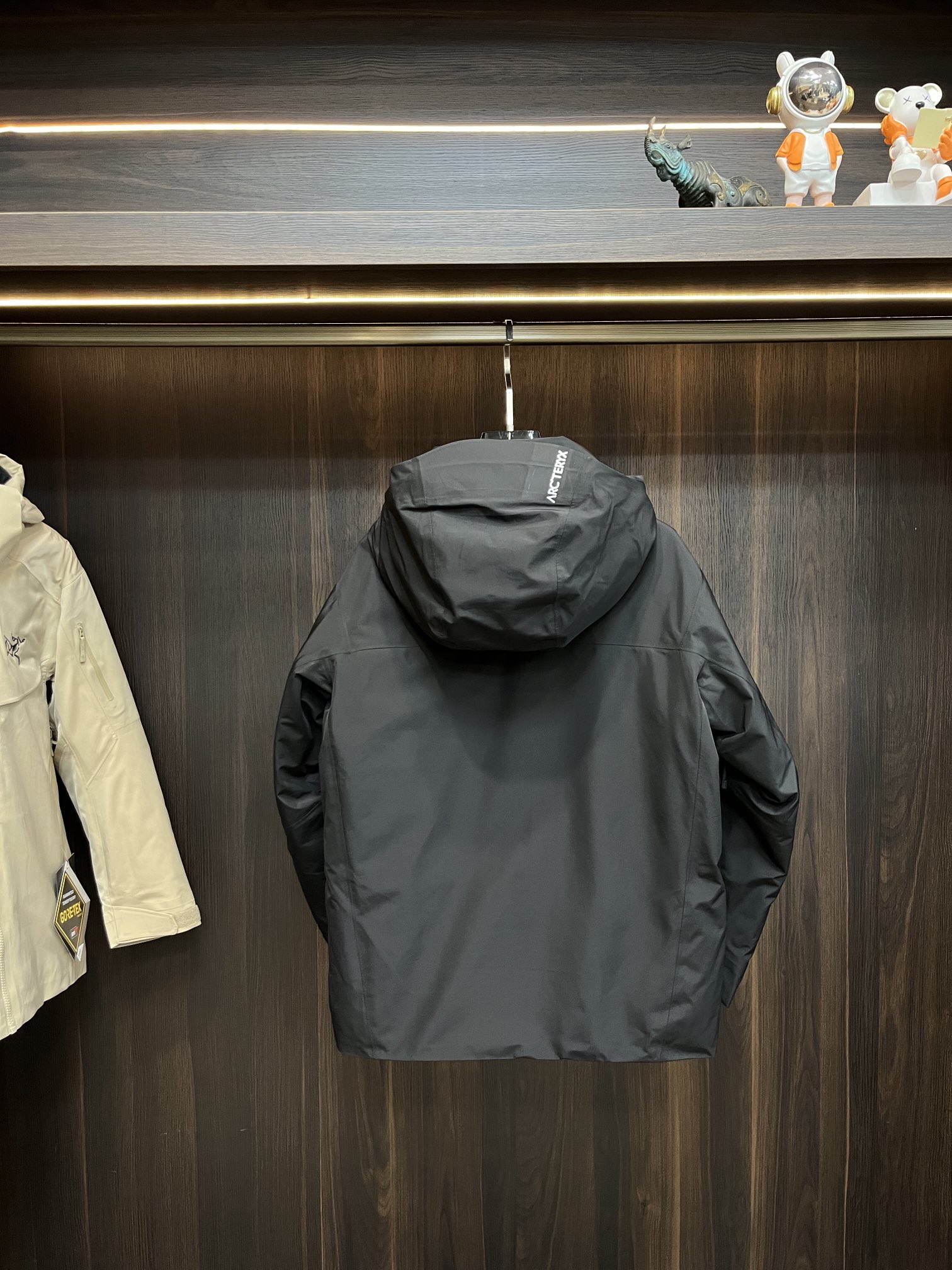 Arcteryx Couple Down Jacket White Duck Down Black Hooded S-m-l-xl
