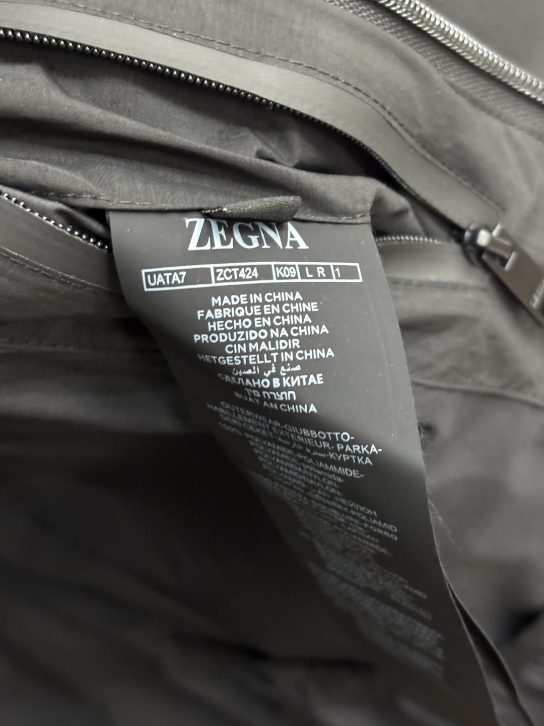 Ermenegildo Zegna Male Down Jacket Goose Down Black Hooded M-xl