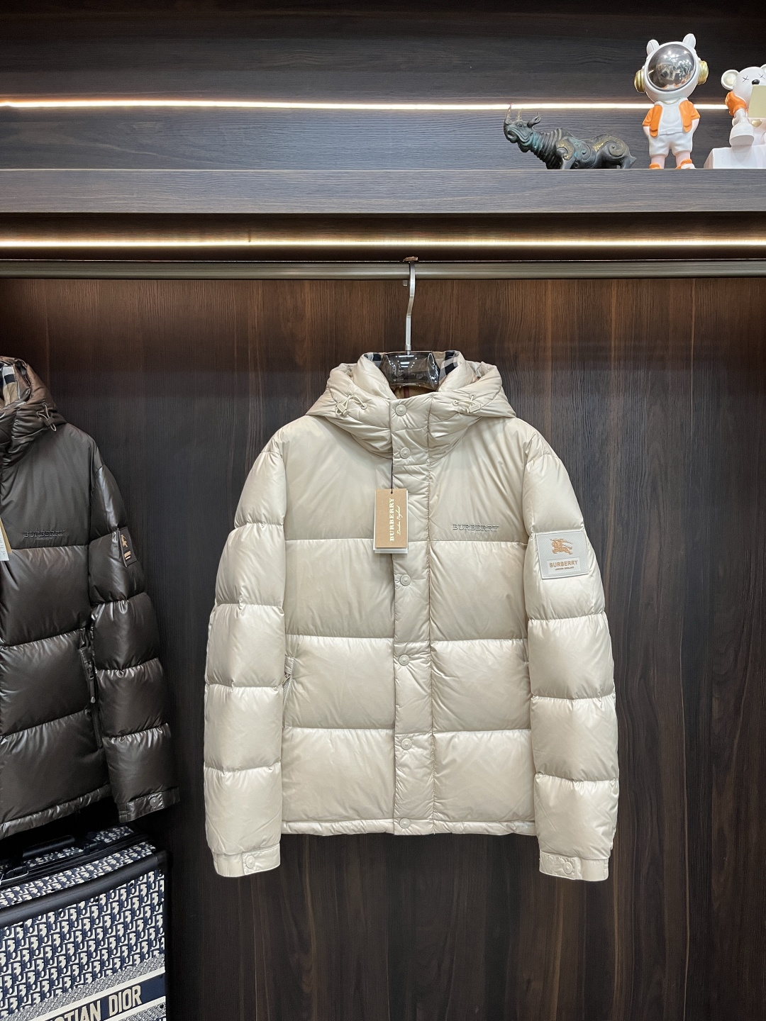 Burberry Male Down Jacket Goose Down Black Hooded M-l-xl