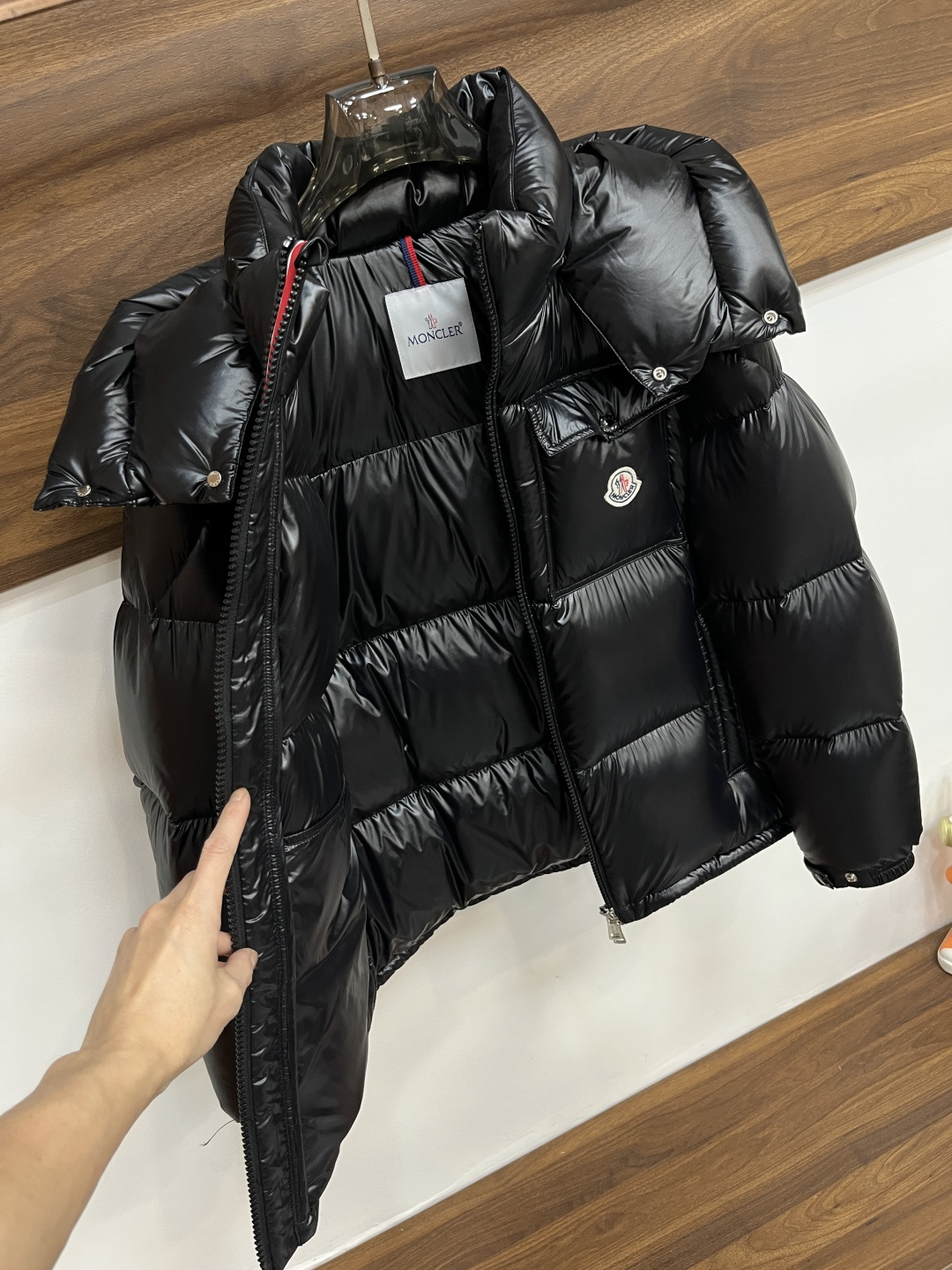 Moncler Male Down Jacket Goose Down Black Hooded M-l-xl