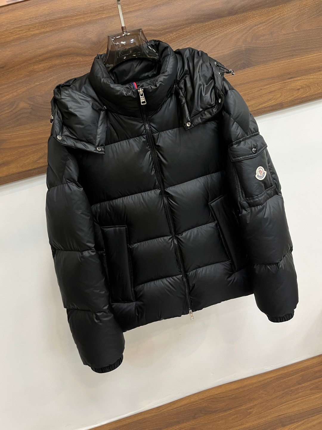 Moncler Male Down Jacket Goose Down Black Hooded M-xl