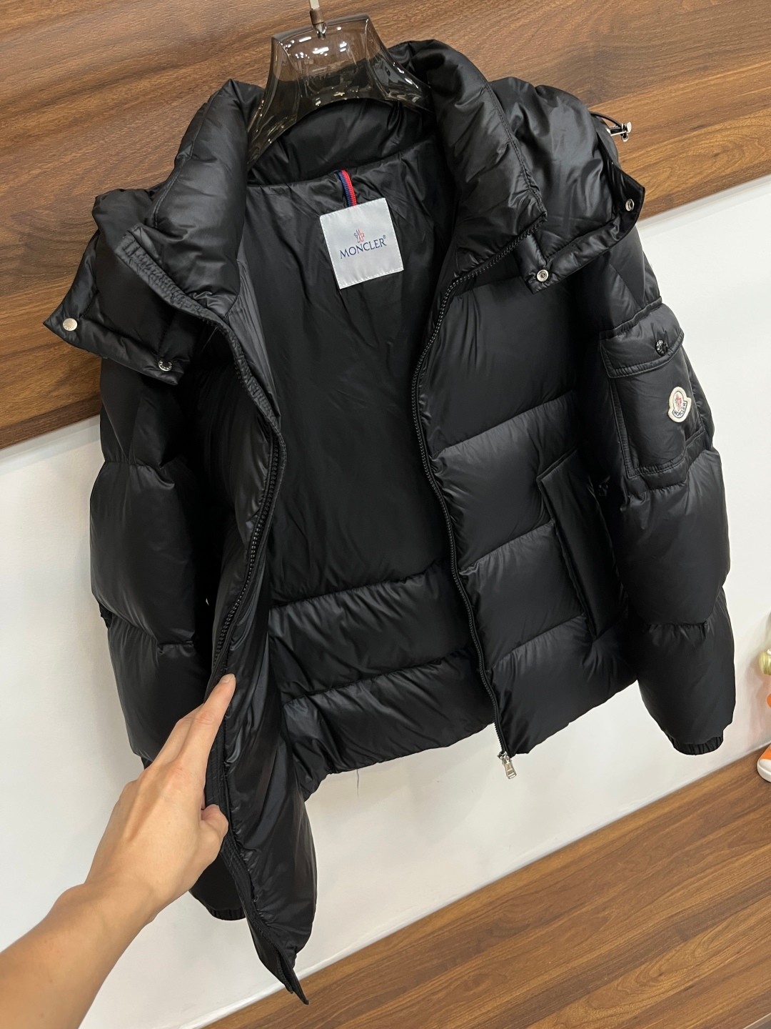 Moncler Male Down Jacket Goose Down Black Hooded M-xl
