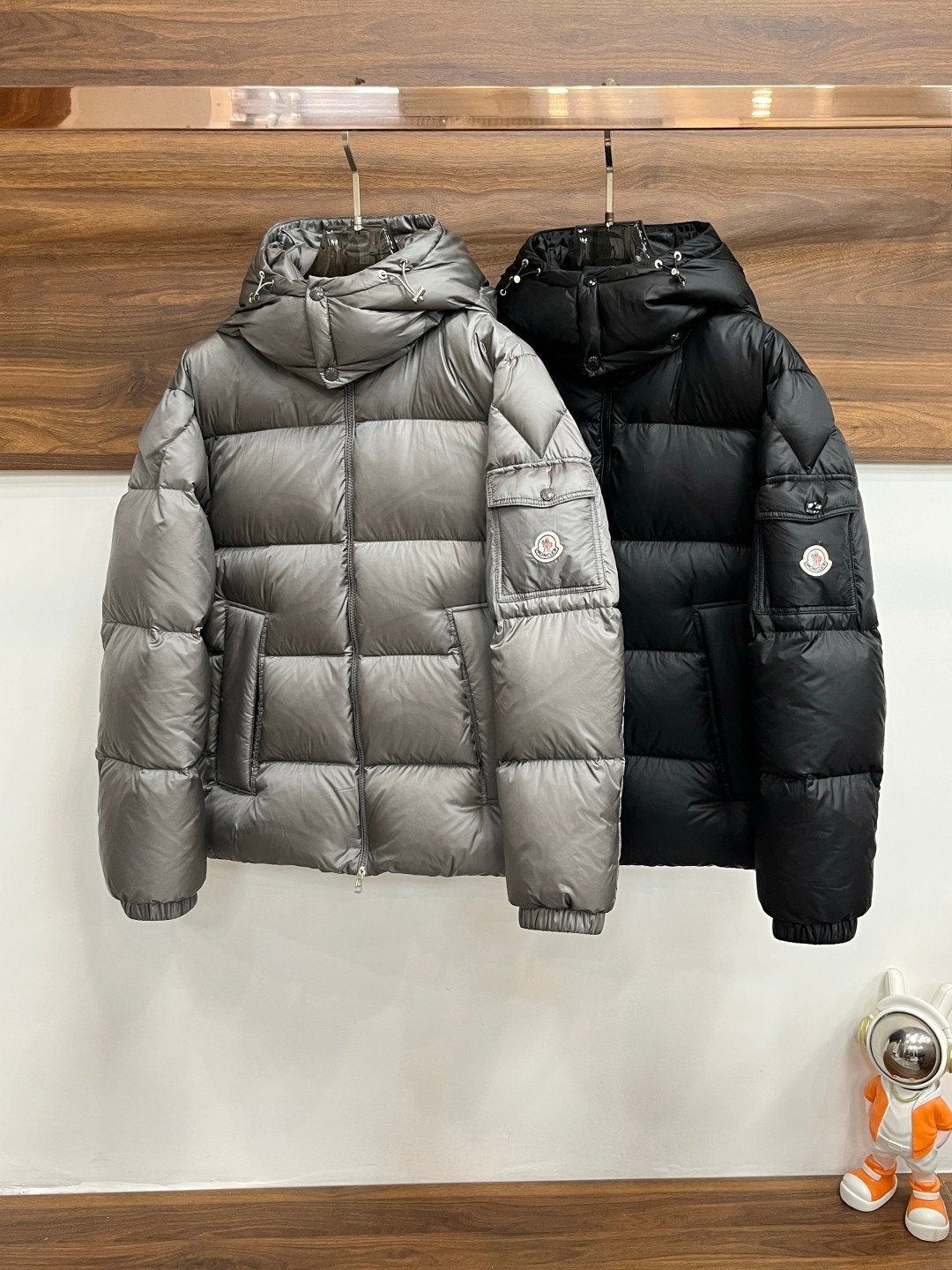 Moncler Male Down Jacket Goose Down Black Hooded M-xl