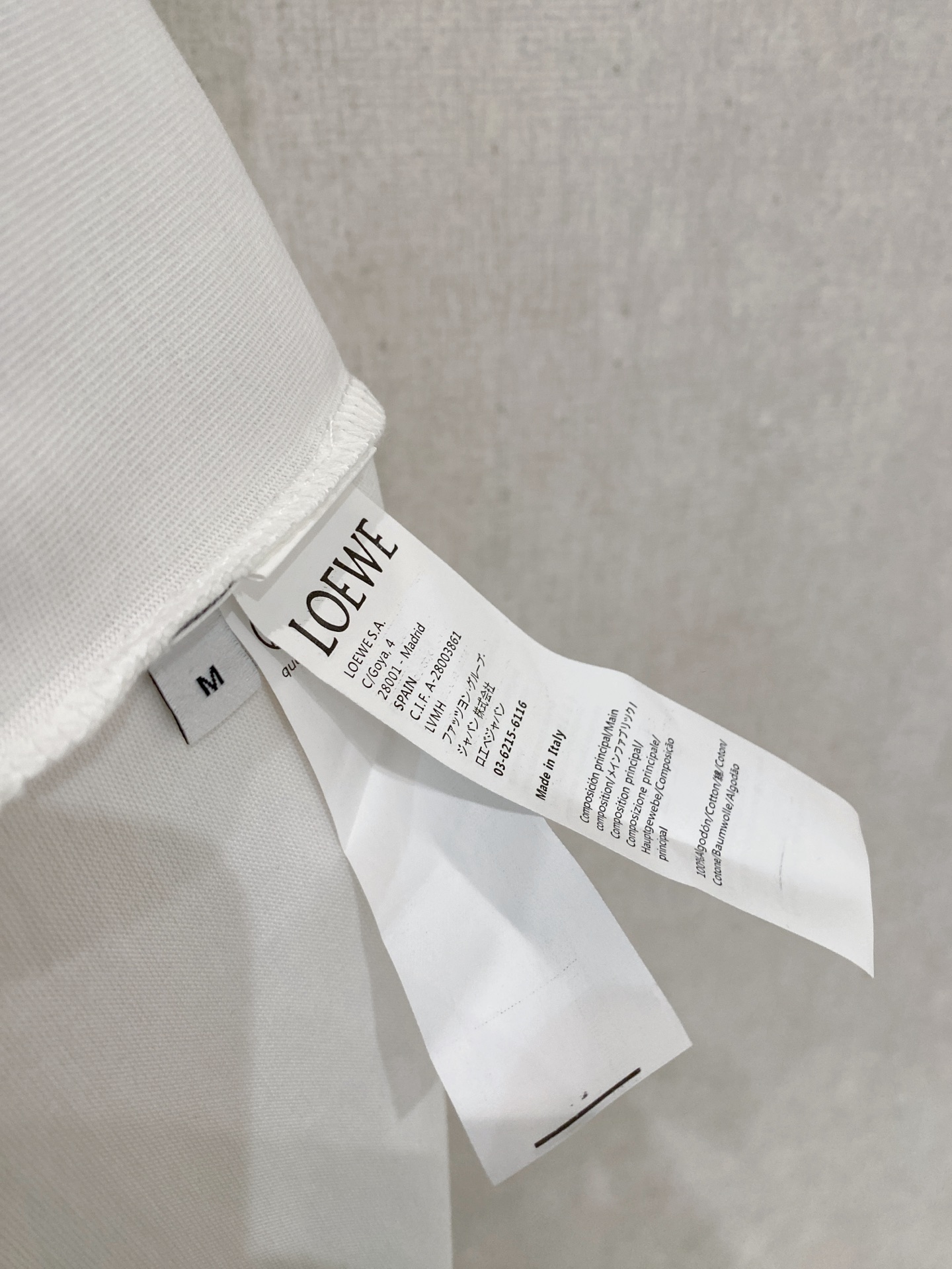 Loewe Basic Clothing Cotton White Loose Fit M-l-xl