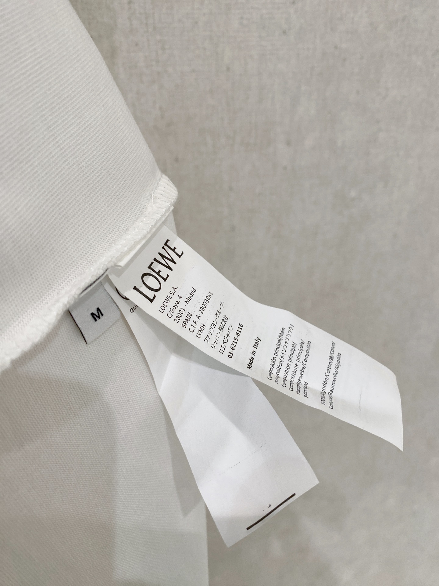 Loewe Basic Clothing Cotton White Loose Fit M-l-xl