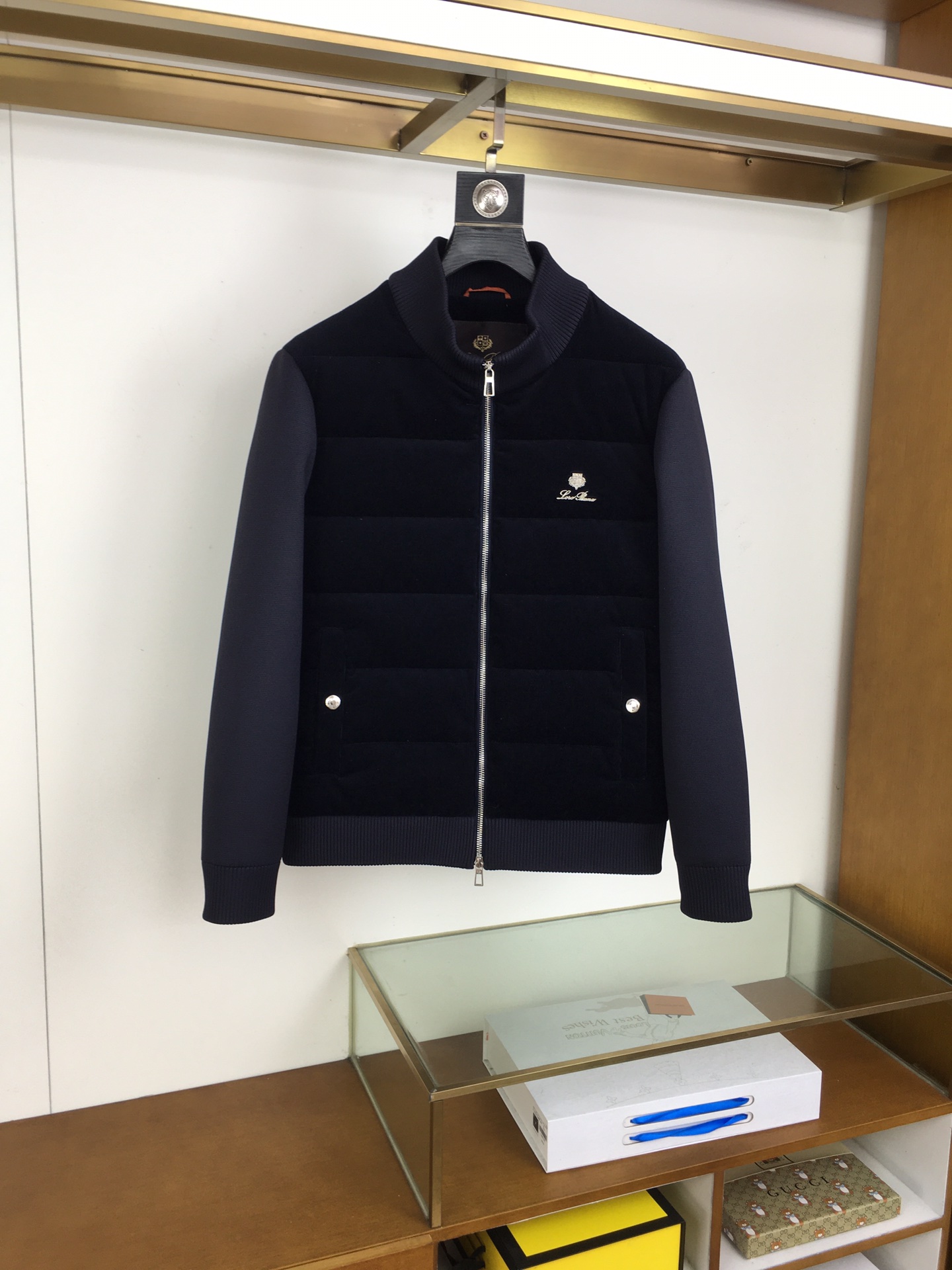 Loro Piana Down Jacket Knitted Black M-l-xl