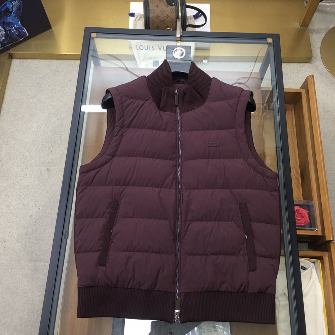 Ermenegildo Zegna Down Vest White Duck Down Black M-l-xl