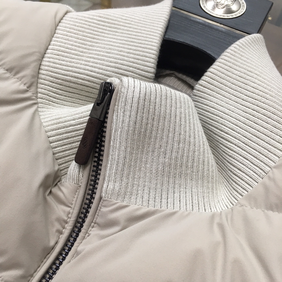 Ermenegildo Zegna Down Vest White Duck Down Black M-l-xl