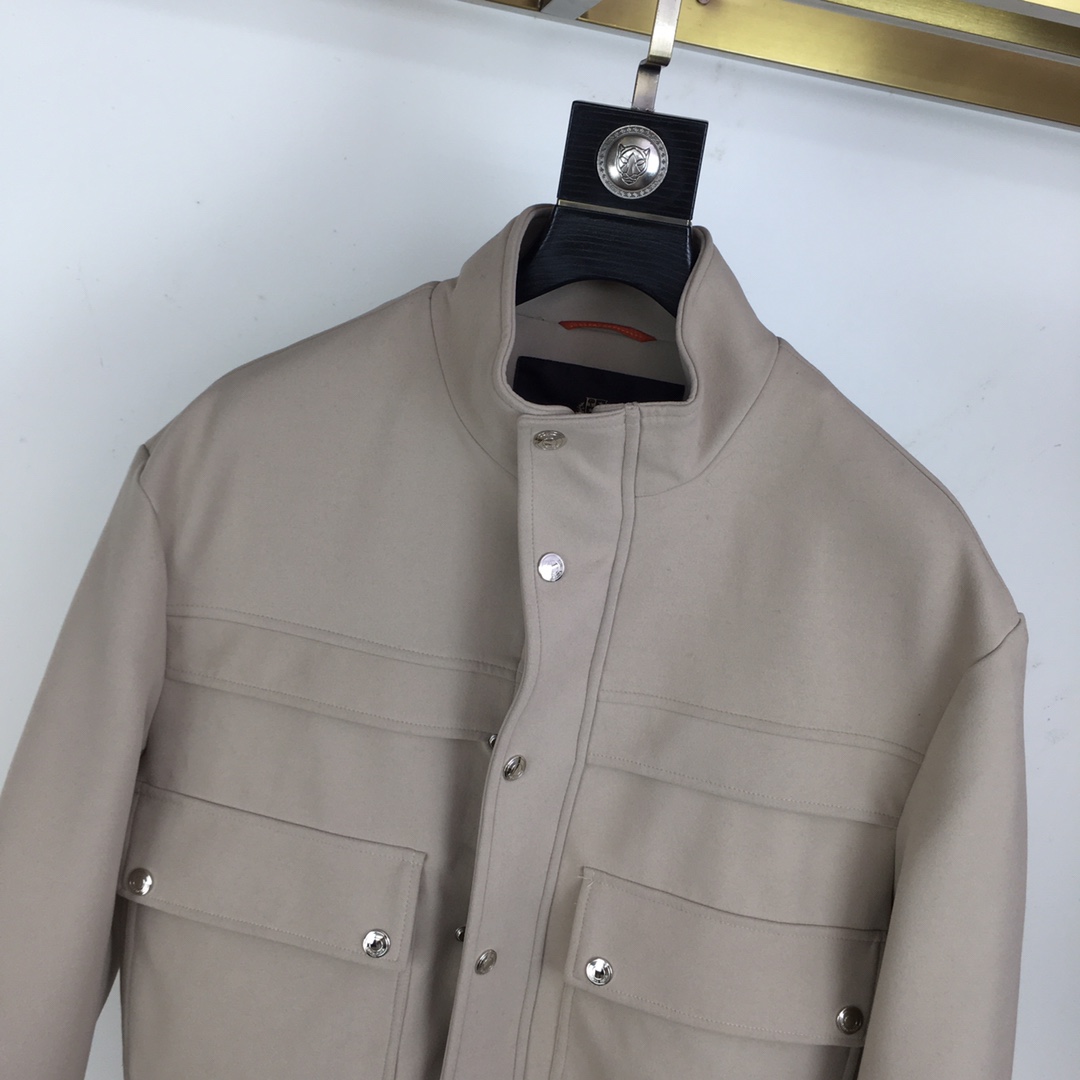 Loro Piana Male Down Jacket Cotton Black Loose Fit M-l-54-48-56-50-52
