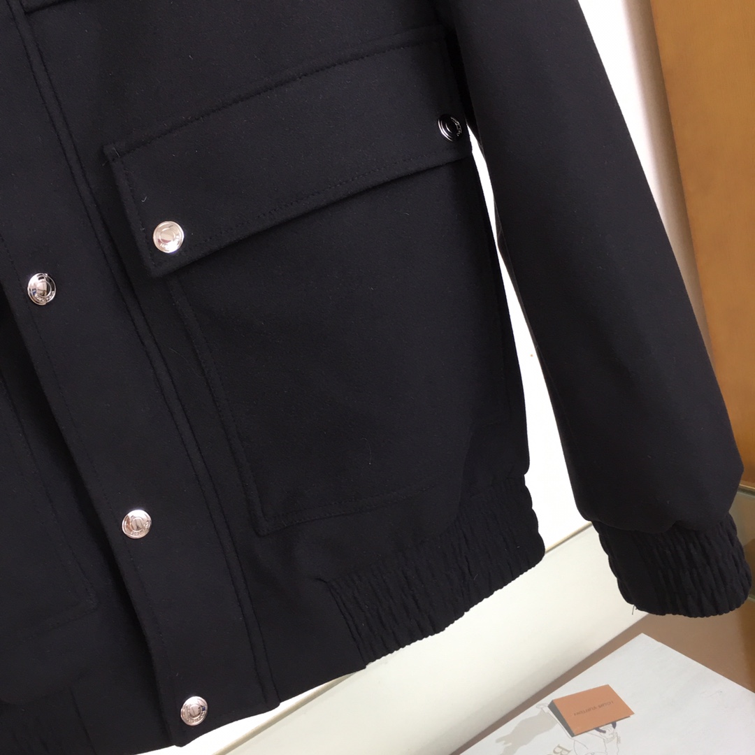 Loro Piana Male Down Jacket Cotton Black Loose Fit M-l-54-48-56-50-52