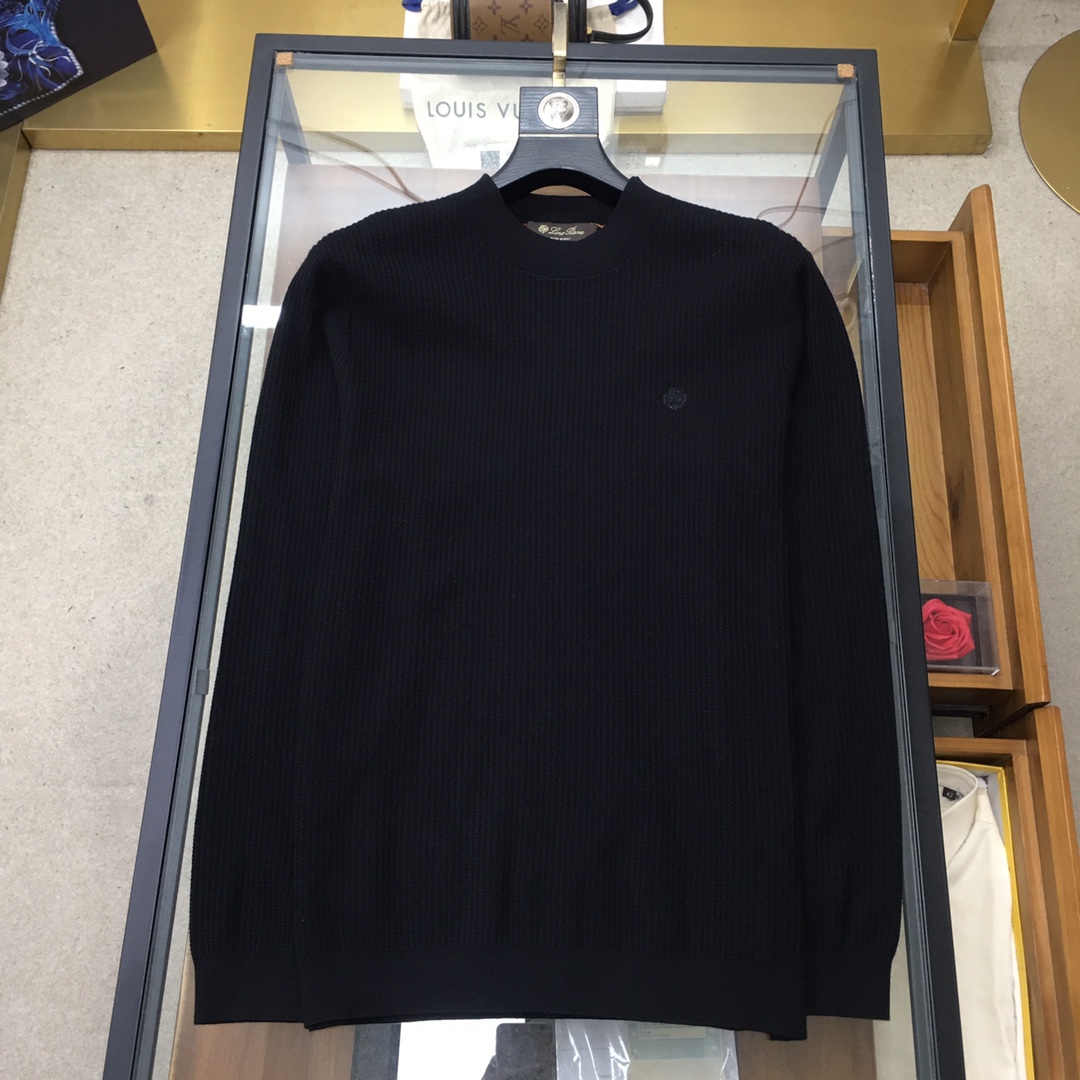 Loro Piana Male Basic Clothing Wool Black Loose Fit M-l-54-48-56-50-52