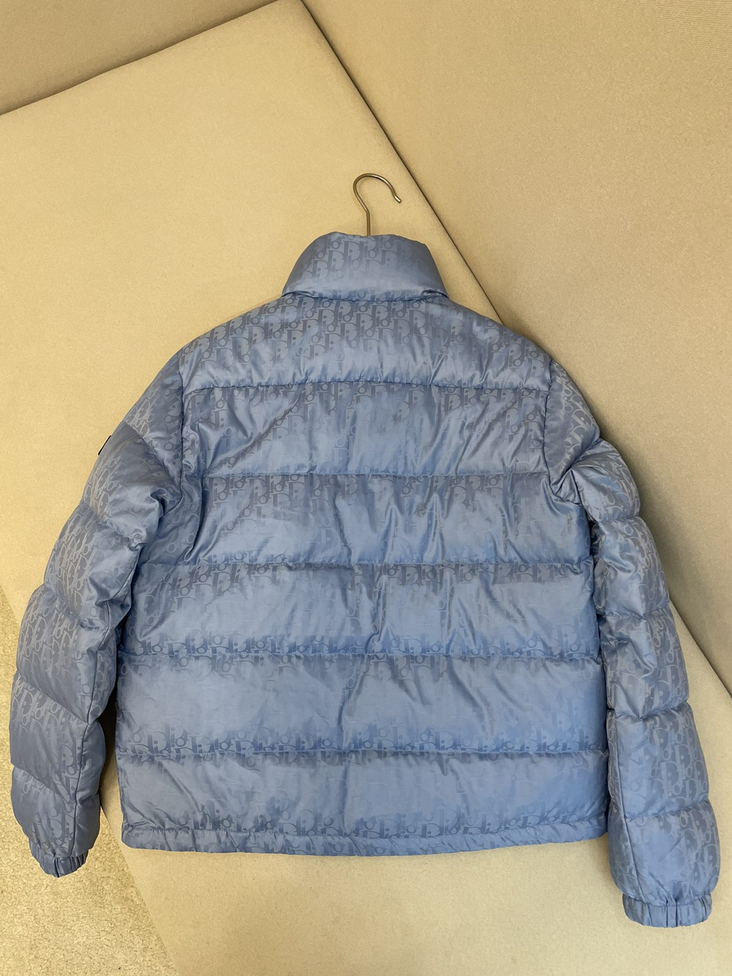 Dior Down Jacket White Duck Down Blue Printed L