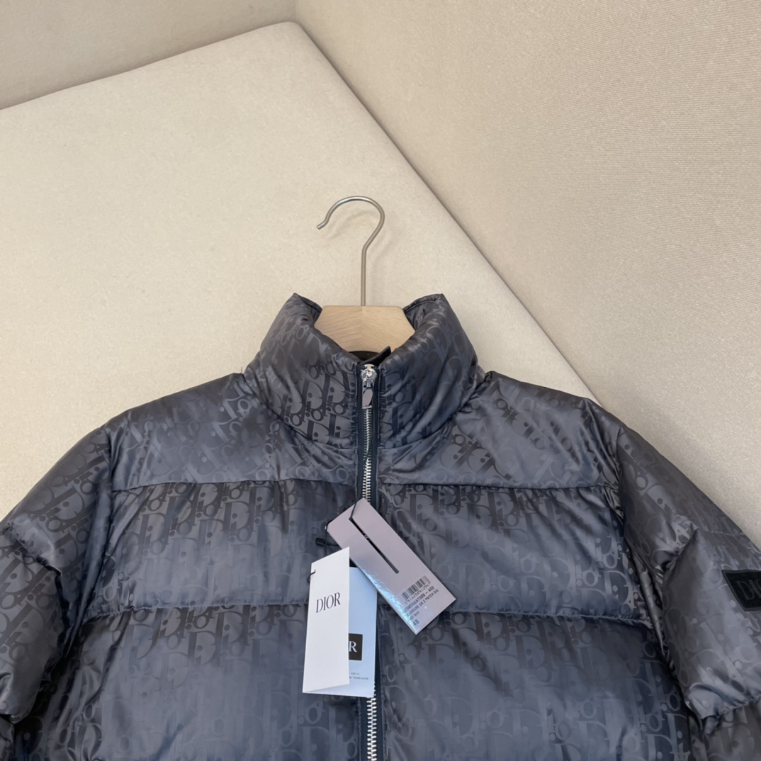 Dior Down Jacket White Duck Down Blue Printed L