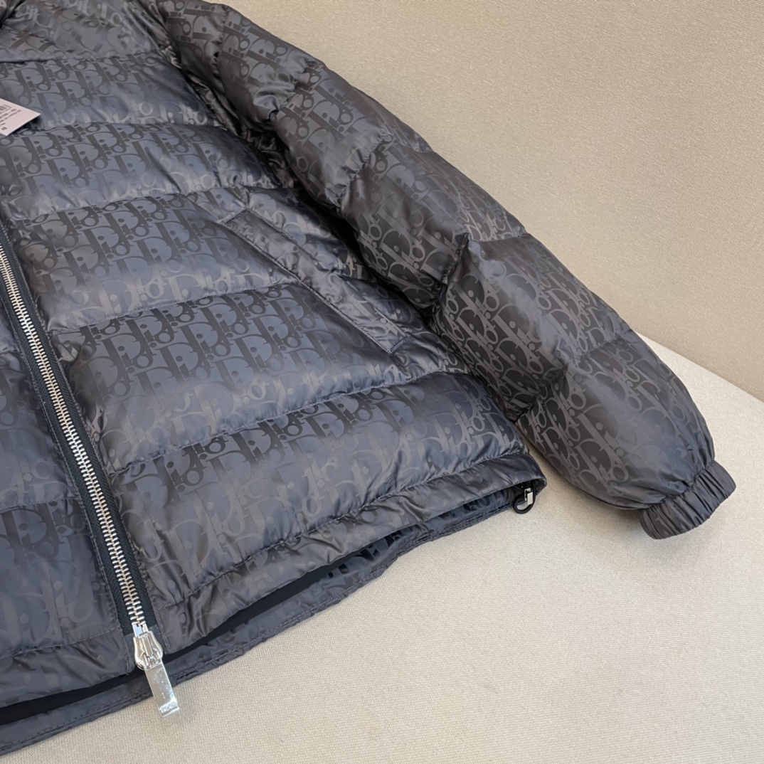 Dior Down Jacket White Duck Down Blue Printed L