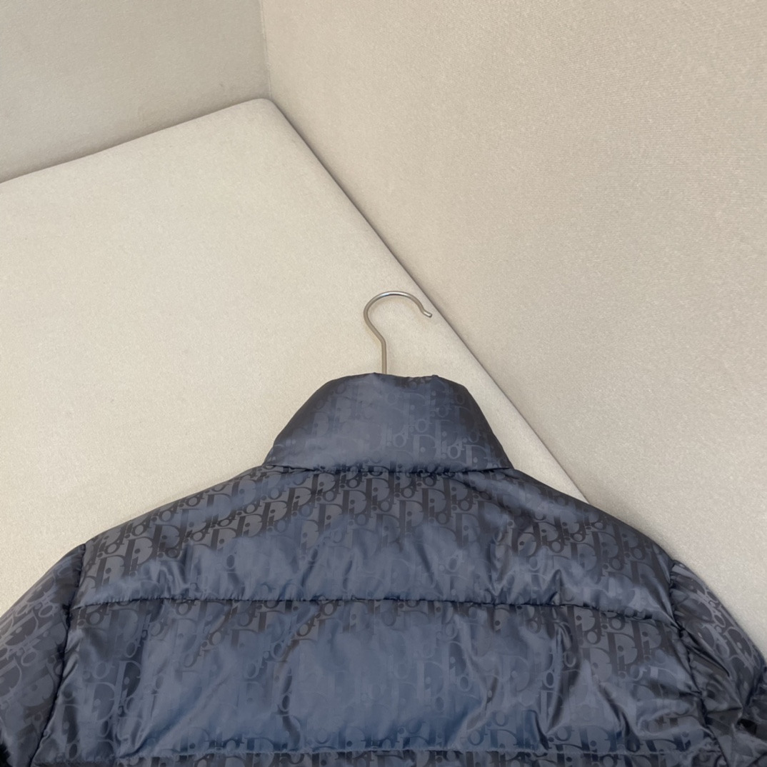 Dior Down Jacket White Duck Down Blue Printed L
