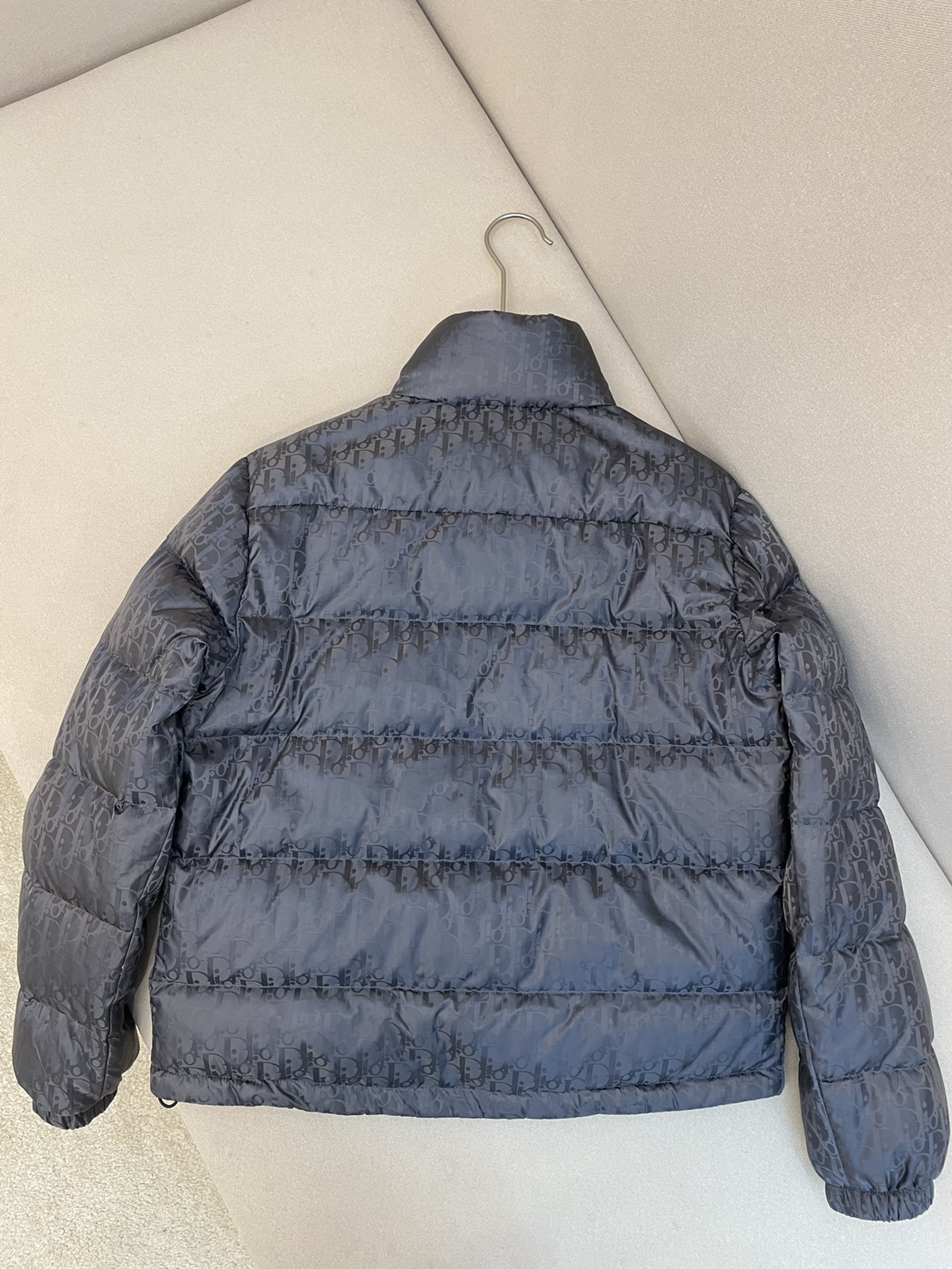 Dior Down Jacket White Duck Down Blue Printed L