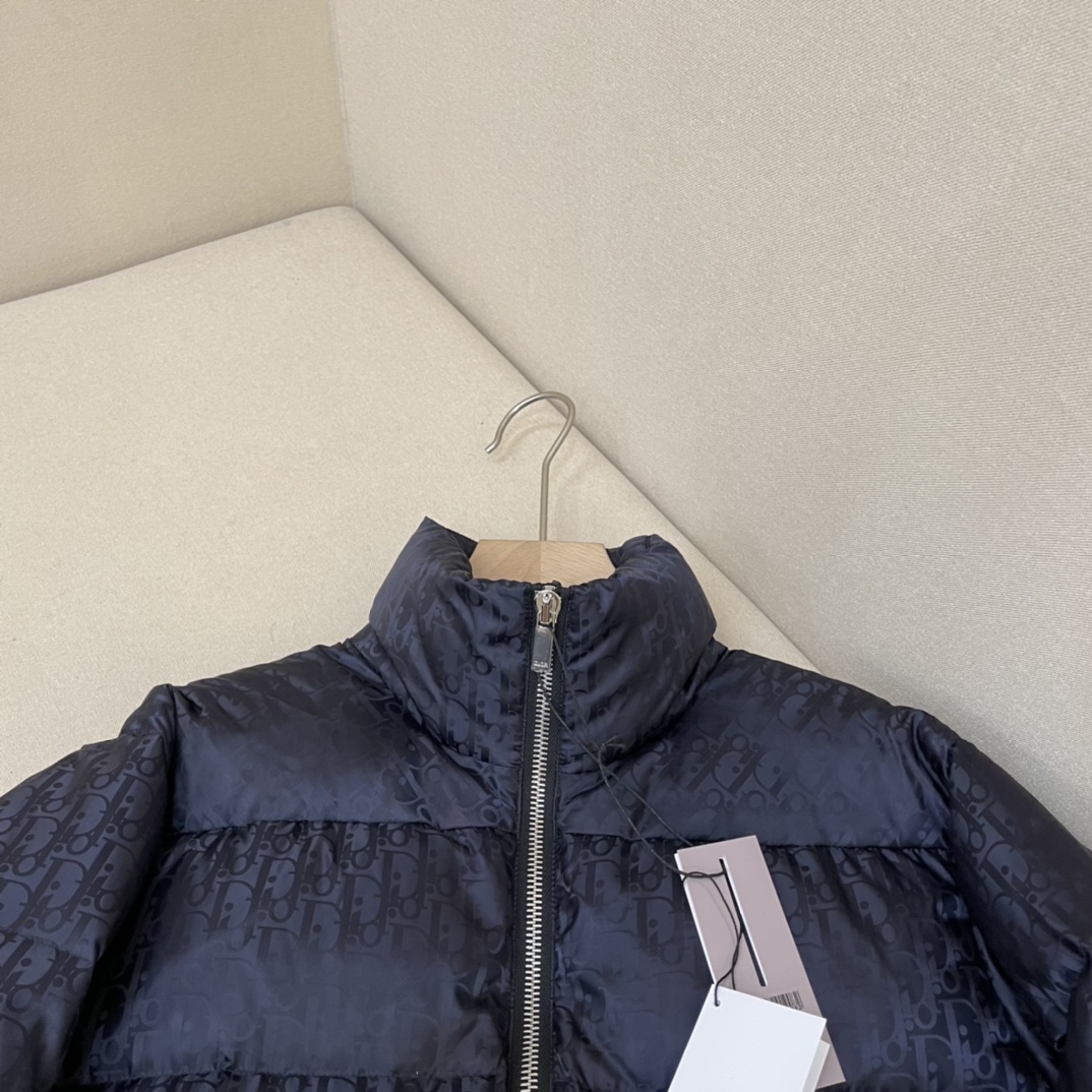 Dior Down Jacket White Duck Down Blue Printed L