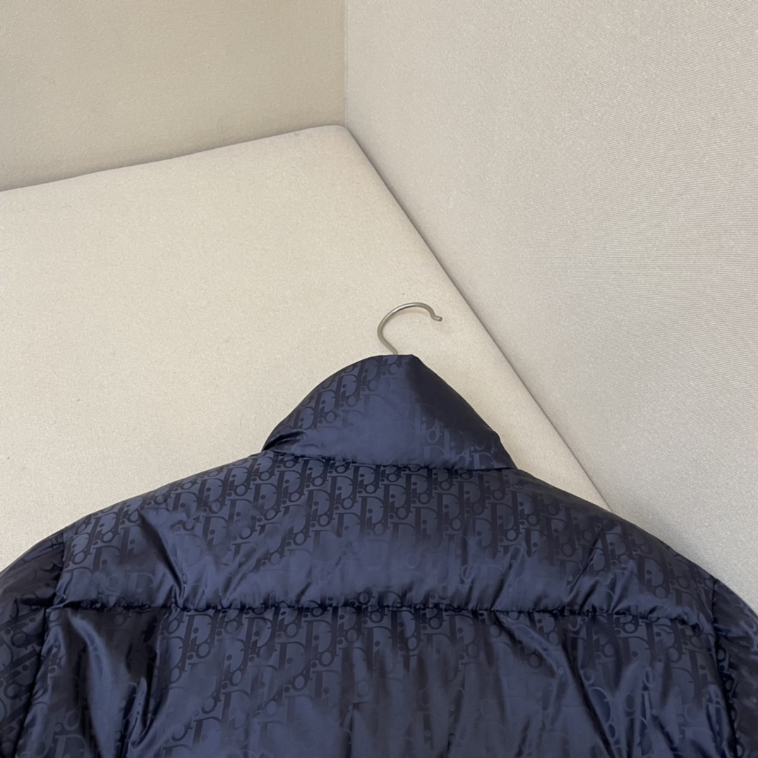 Dior Down Jacket White Duck Down Blue Printed L