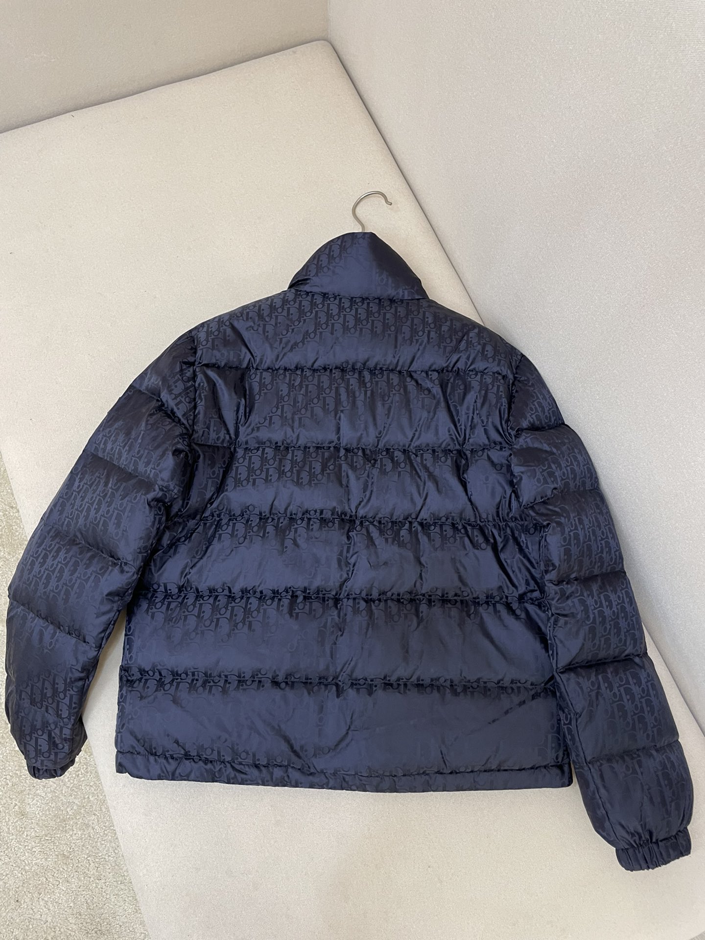 Dior Down Jacket White Duck Down Blue Printed L