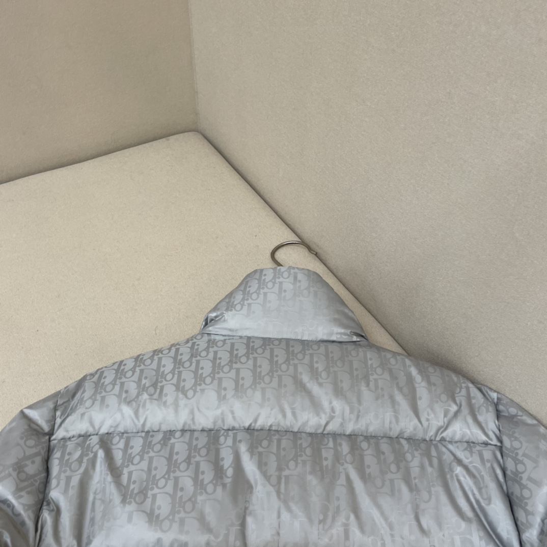 Dior Down Jacket White Duck Down Blue Printed L